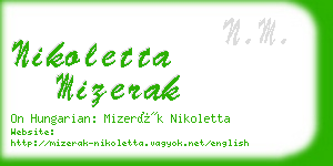 nikoletta mizerak business card